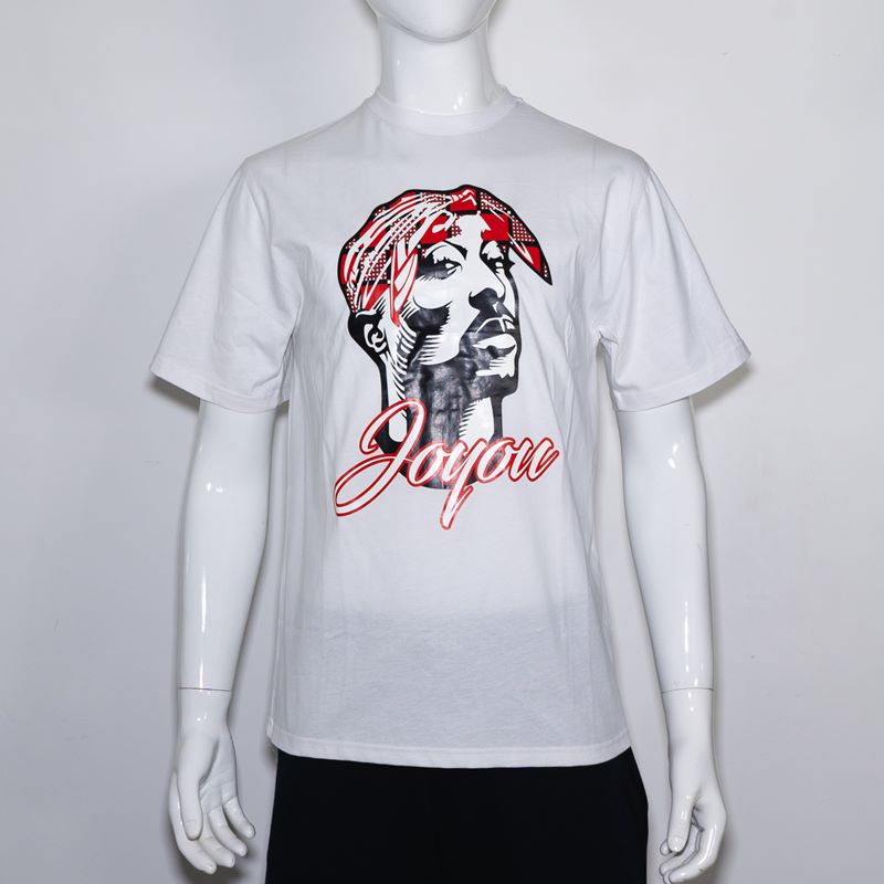 White Fashion Custom Print Top Mens High Quality 100%Cotton T-Shirt