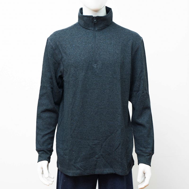Mens Waffle Solid Color Top Basic Long Shirts 