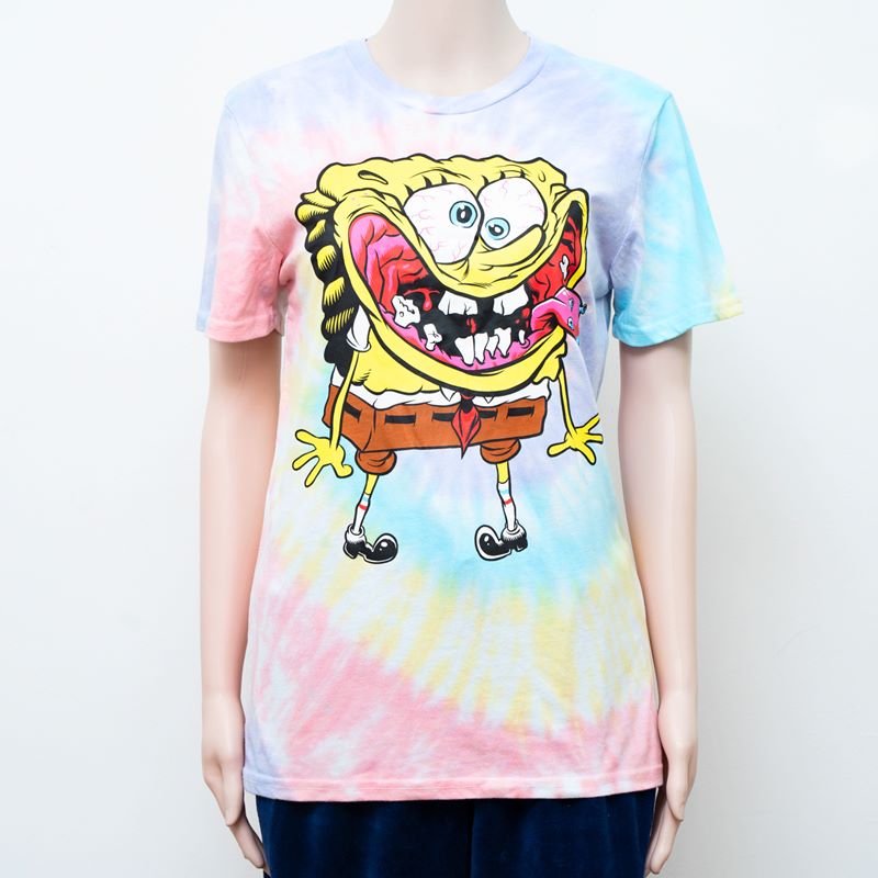 Womens Fashion Tie Dyed Colorfully T-shirt with Custom Print