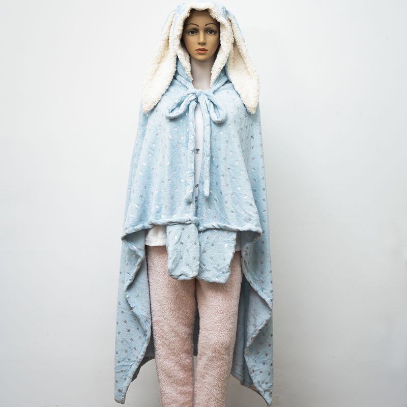 Womens Coral Fleece Homewear Fashion 3D Embroidery Pyjama Hot Sale Poncho